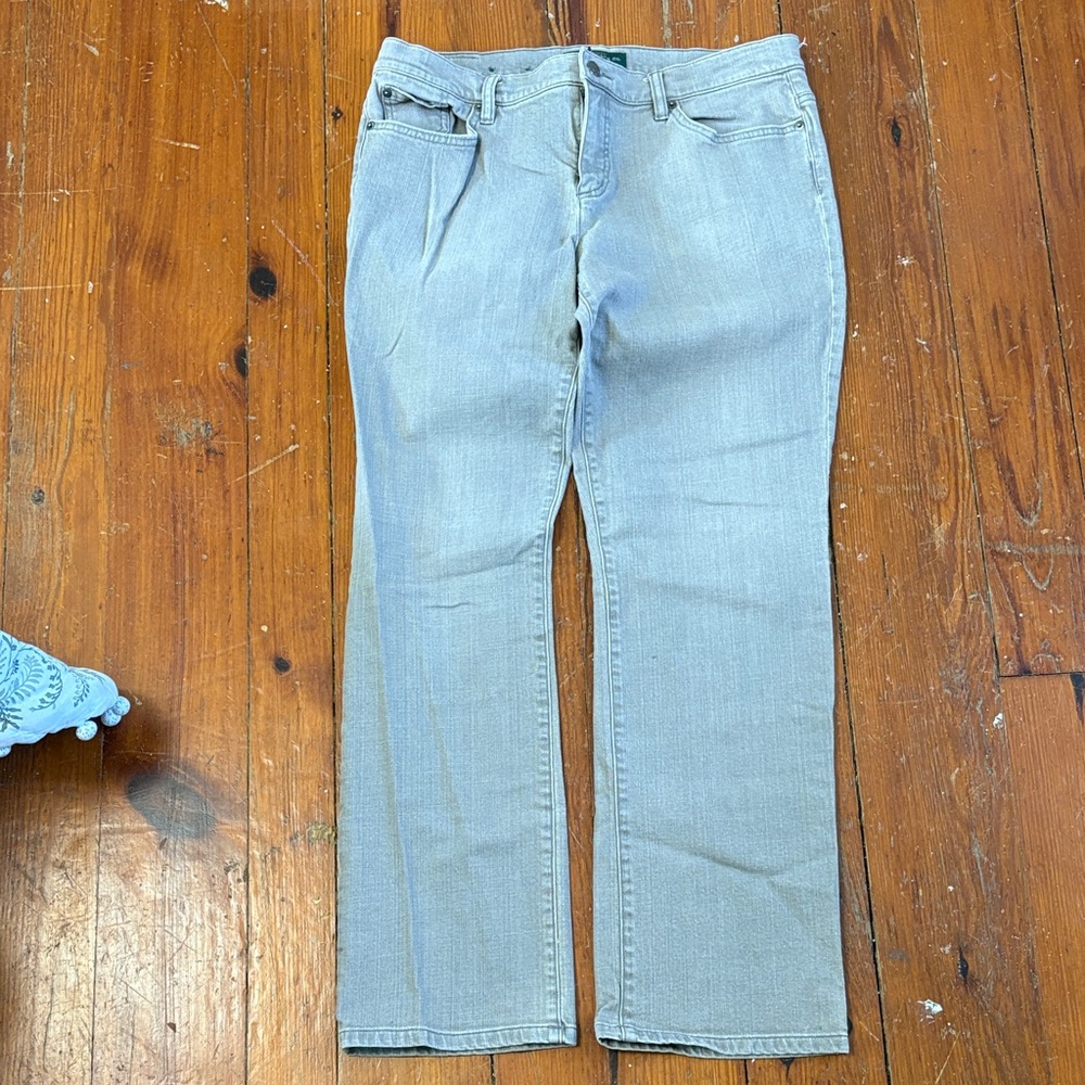 Ralph Lauren Jeans Co Gray Brown Straight Leg Jeans Size 14